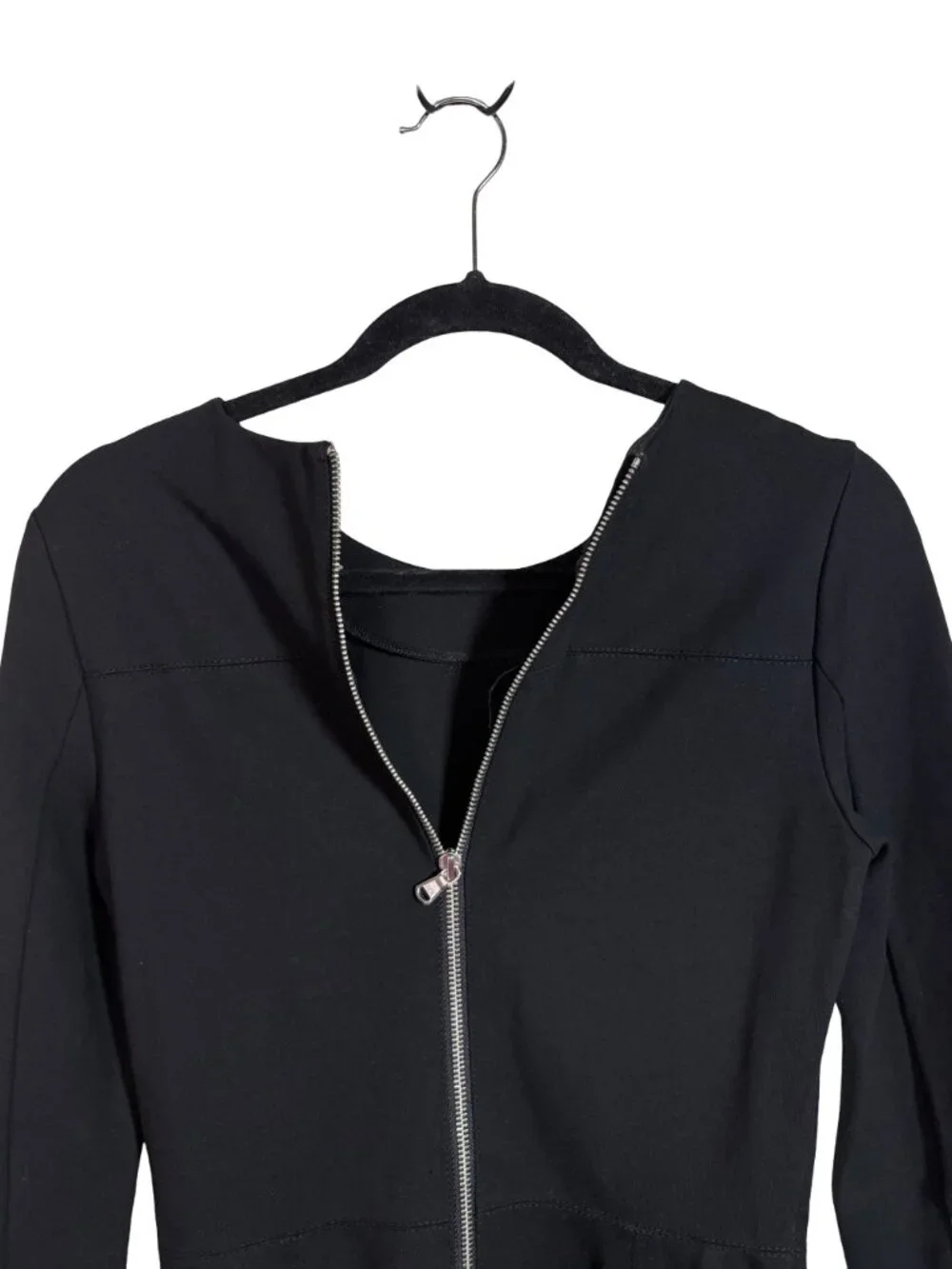 J.Crew Black Structured Ponte Sheath Dress Women's Exposed Zips Size 2 NWT Sleek